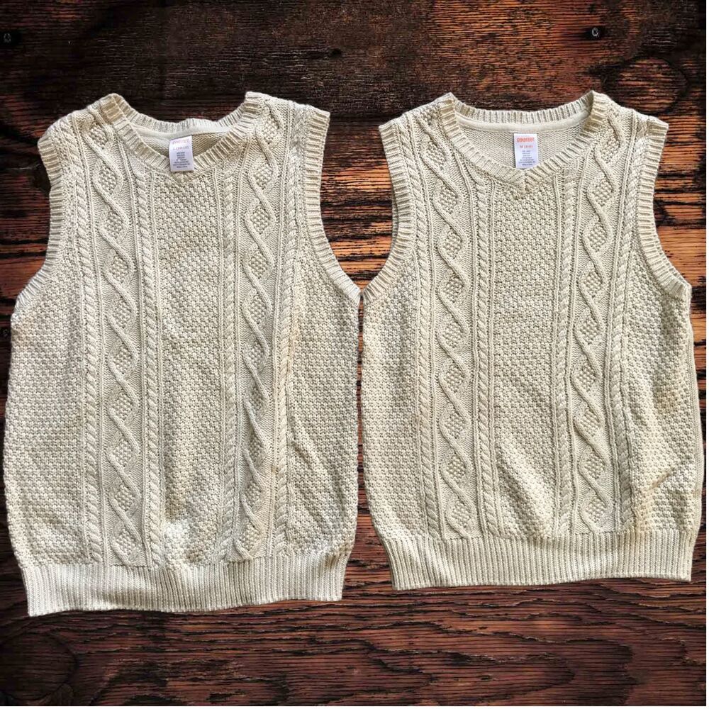 Vintage Gymboree Kids Knit Vests Lot of 2 Sizes 7-8 and 10-12
